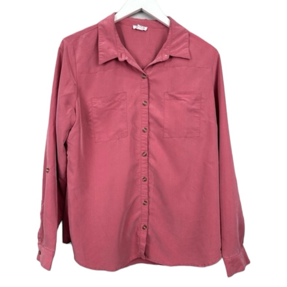 Westport Mauve Button Down Modal Blend Top Blouse Size Large